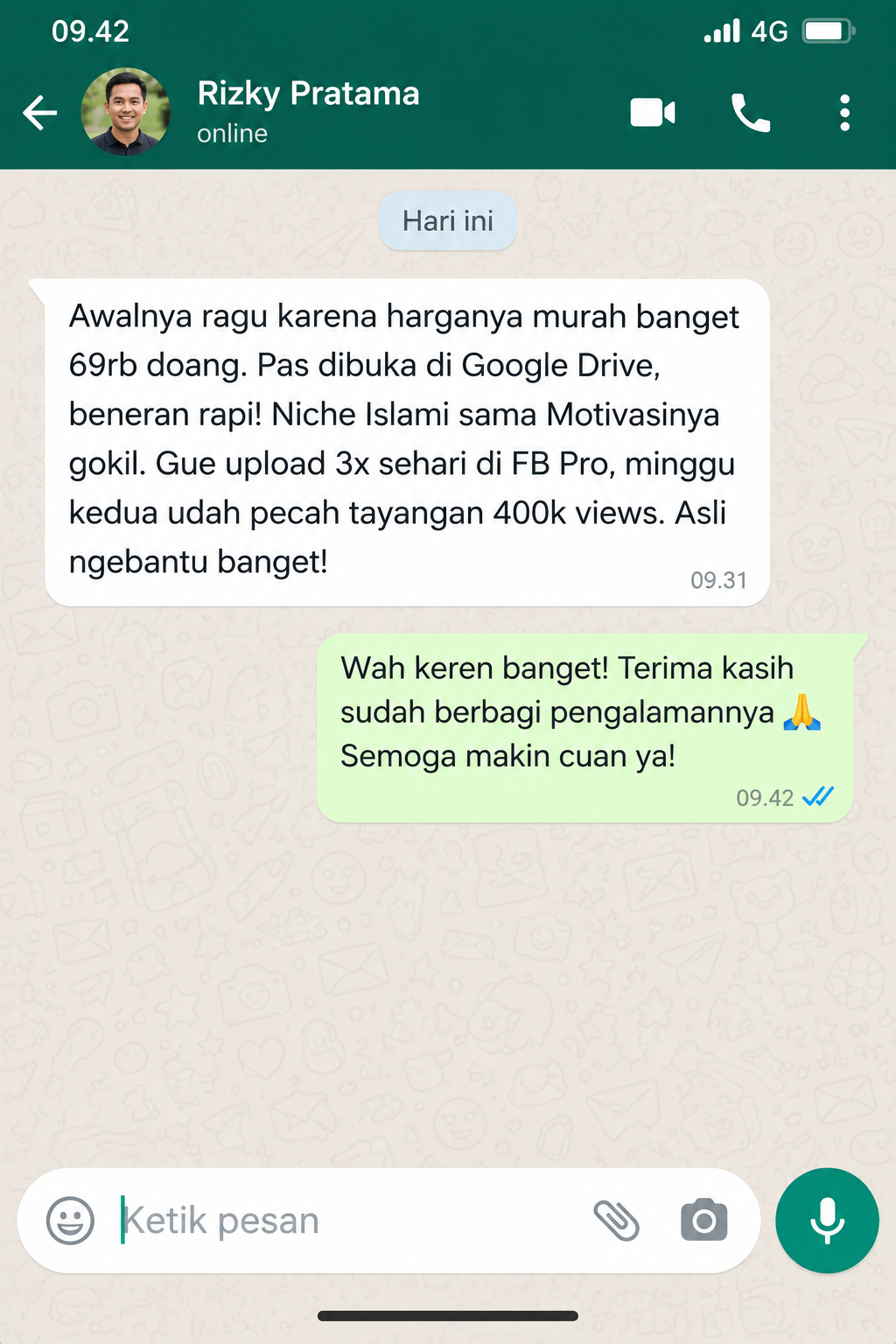 Bukti Hasil Akun FB Pro 400K Views