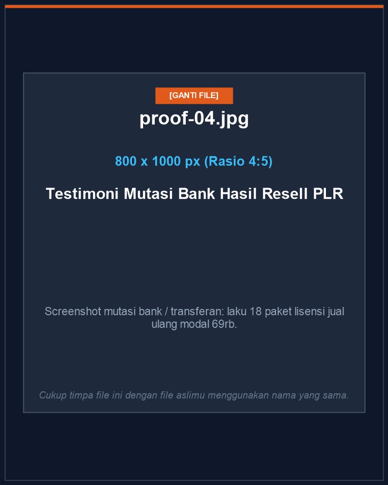Bukti Mutasi Bank Hasil Resell Lisensi PLR