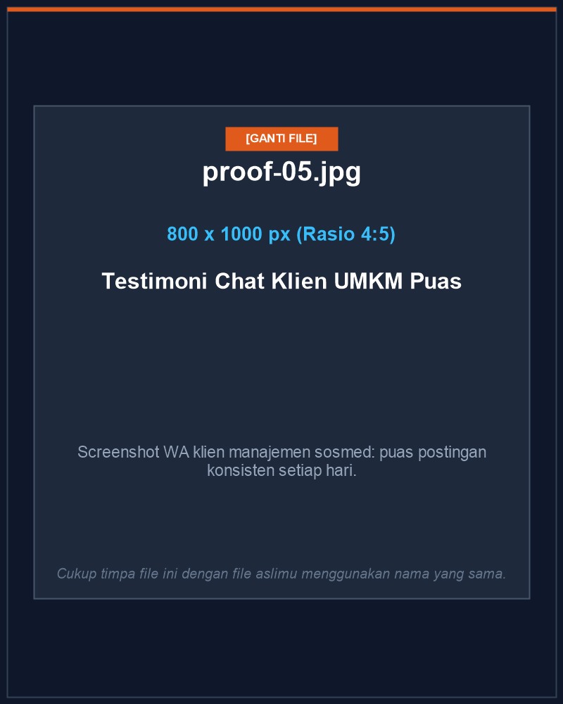 Bukti Chat Klien Puas Jasa Manajemen Sosmed